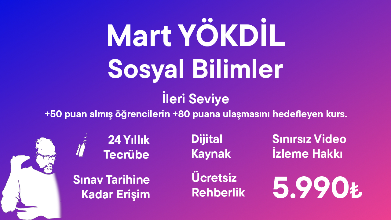 2025 Mart YÖKDİL Sosyal İleri Seviye Eğitim Paketi