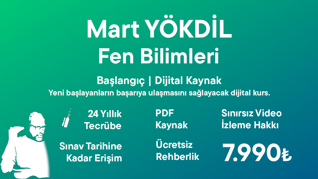 2025 Mart YÖKDİL Fen Başlangıç Eğitim Paketi ( PDF kaynak )