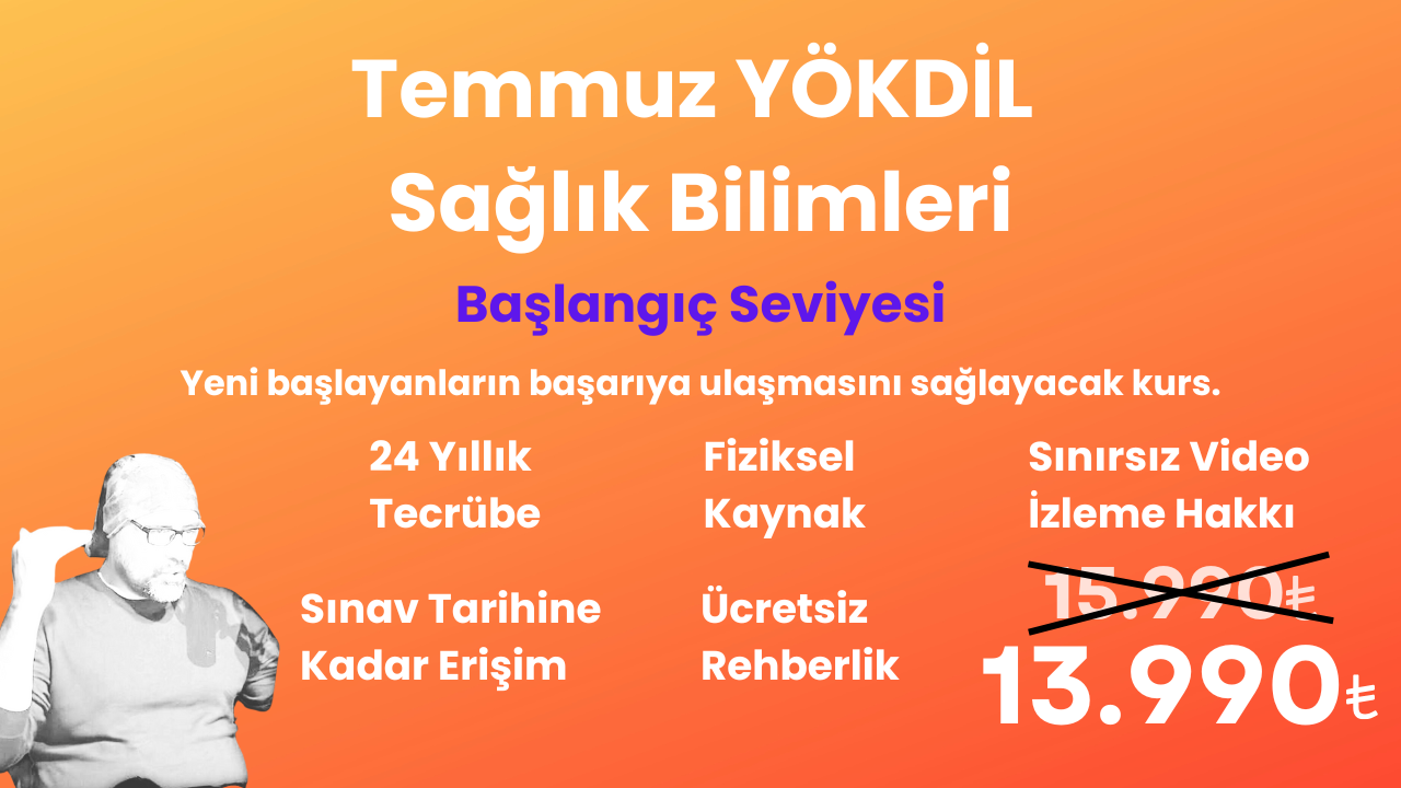 2025 Temmuz YÖKDİL Sağlık Başlangıç Eğitim Paketi