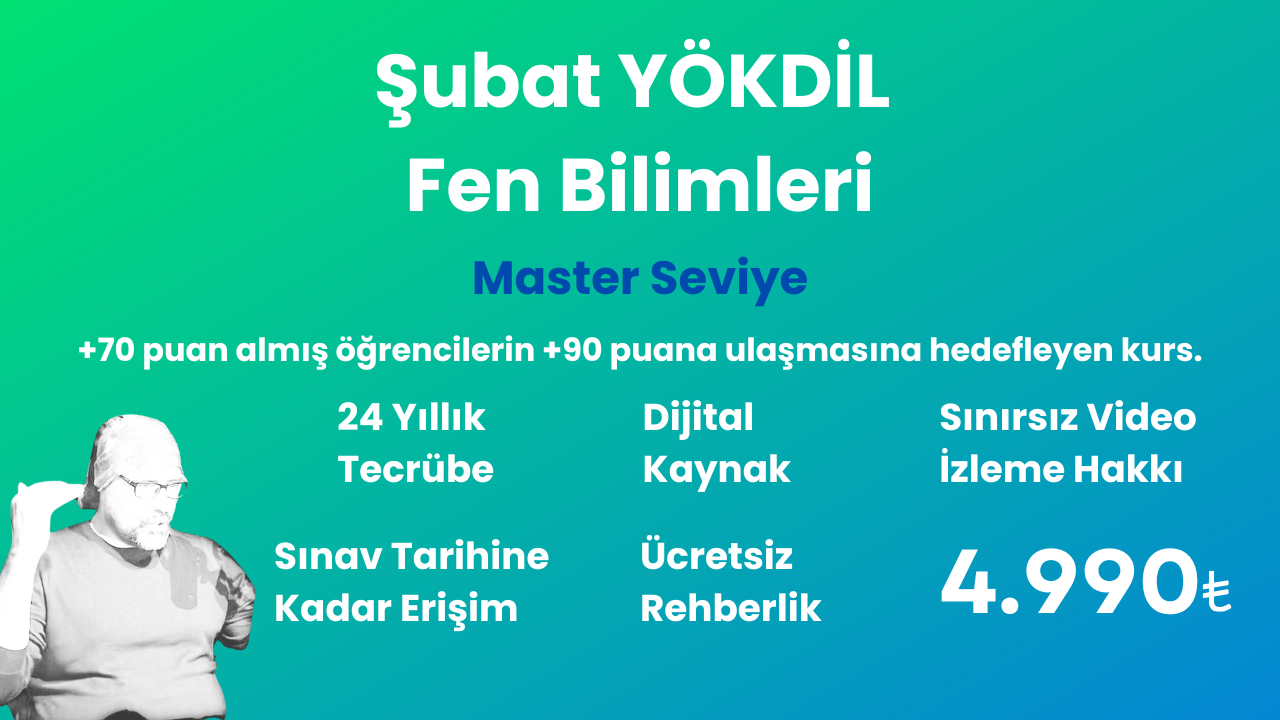 2025 Şubat YÖKDİL Fen Master Seviye Eğitim Paketi