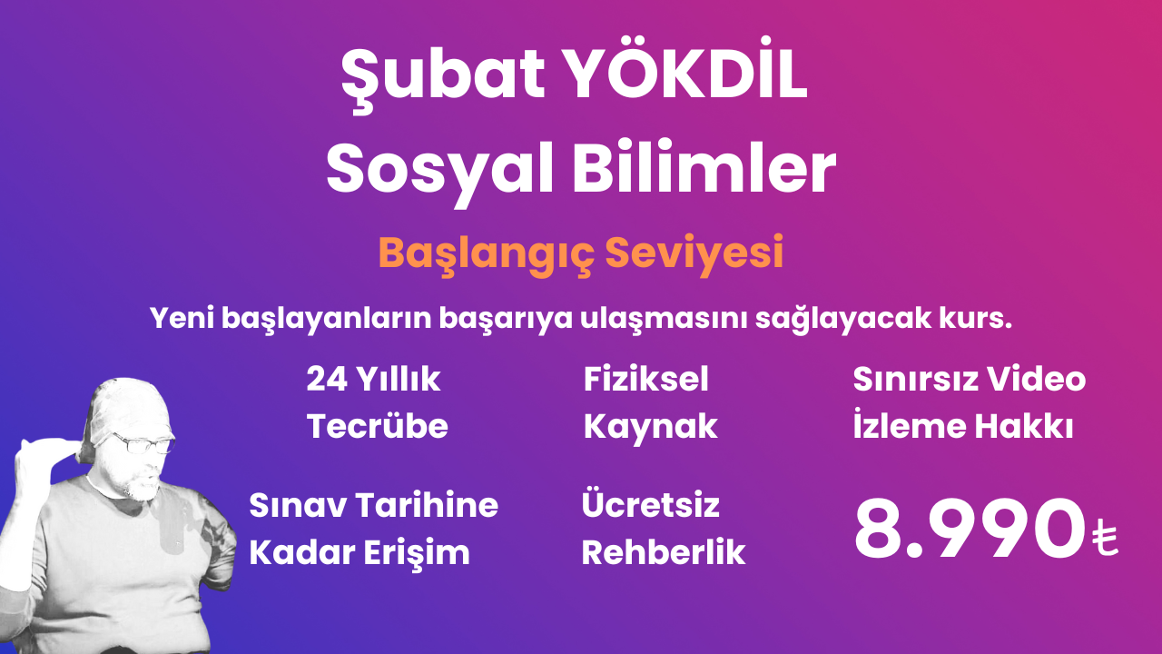 2025 Şubat YÖKDİL Sosyal Başlangıç Eğitim Paketi