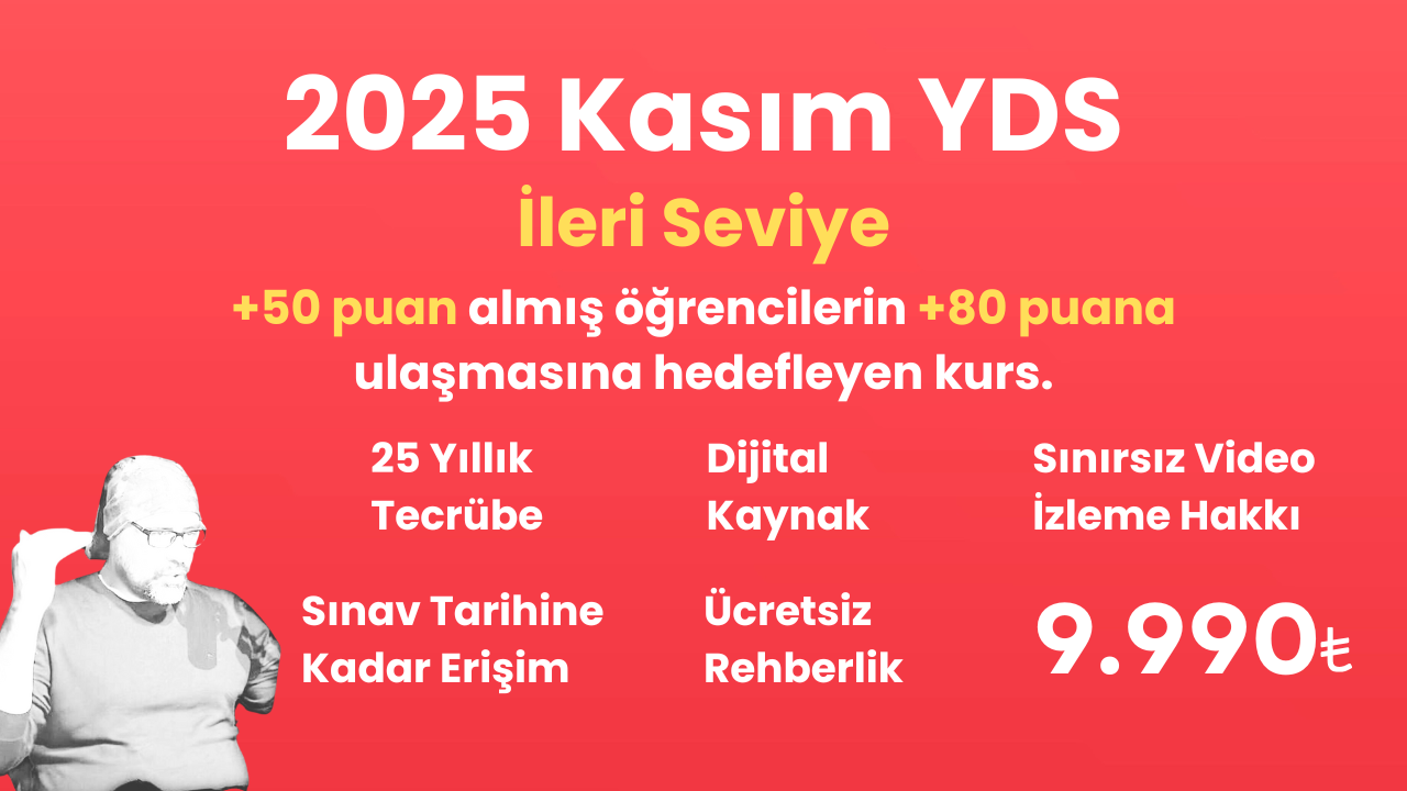 2025 Kasım YDS İleri Seviye Eğitim Paketi