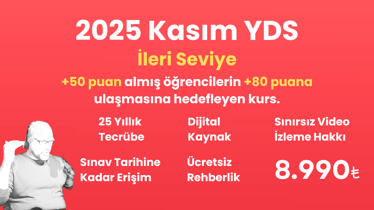2025 Kasım YDS İleri Seviye Eğitim Paketi