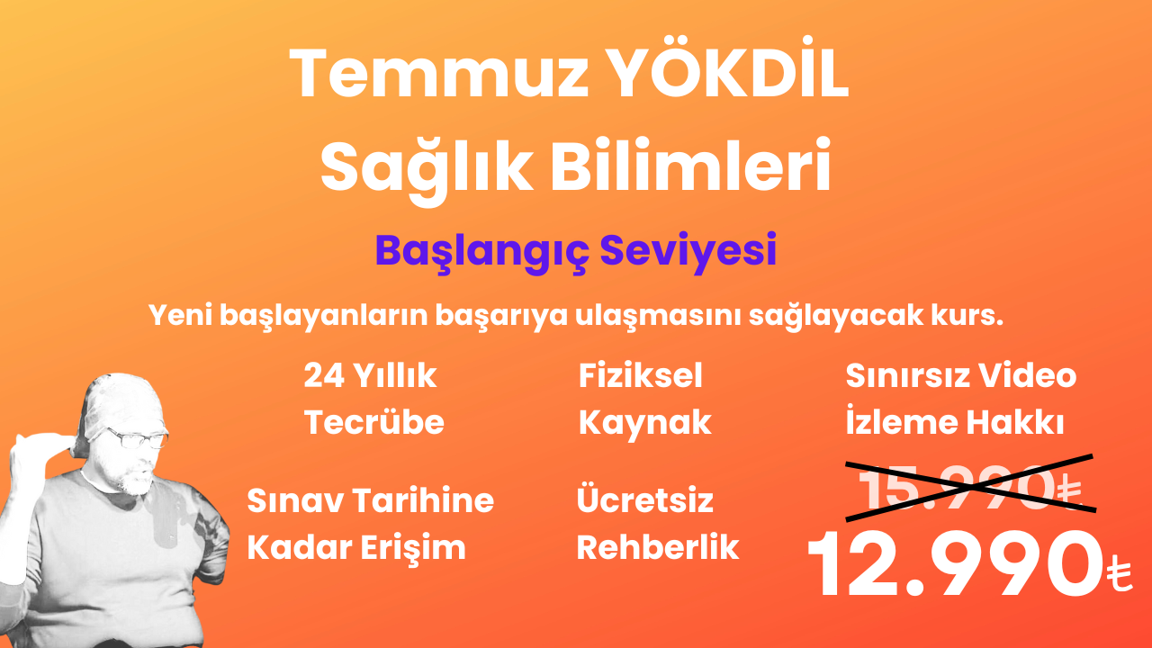 2025 Temmuz YÖKDİL Sağlık Başlangıç Eğitim Paketi