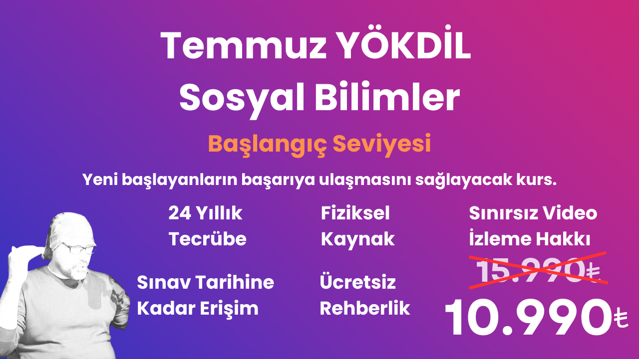2025 Temmuz YÖKDİL Sosyal Başlangıç Eğitim Paketi