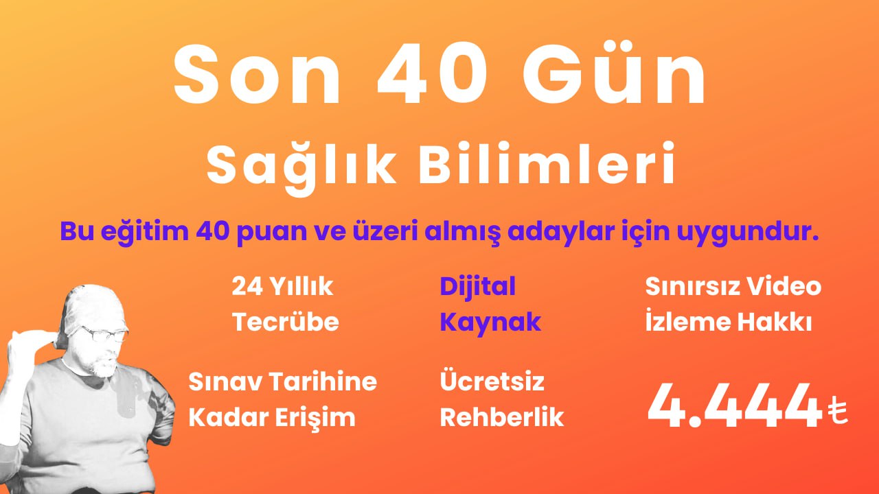 Son 40 Gün YÖKDİL Sağlık Eğitim Paketi