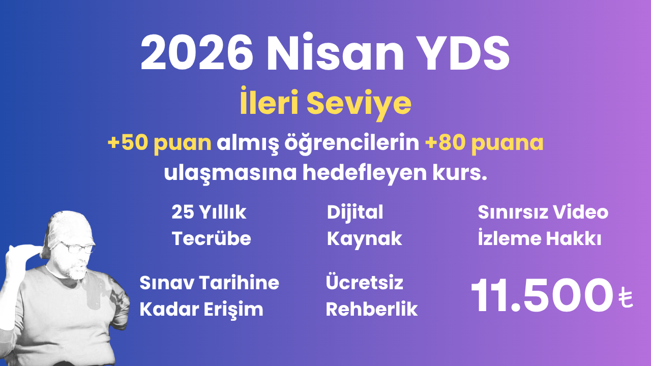 2026 Nisan YDS İleri Seviye Eğitim Paketi