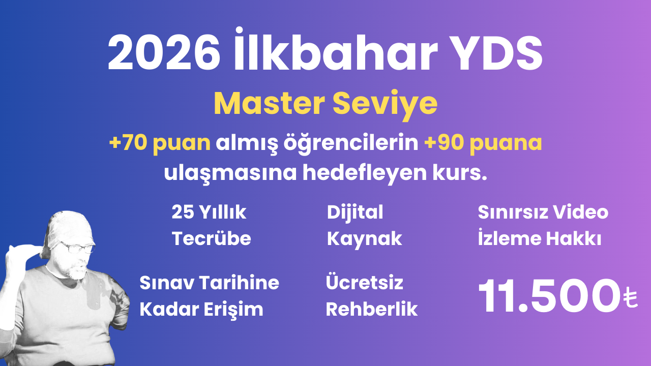 2026 İlkbahar YDS Master Seviye Eğitim Paketi