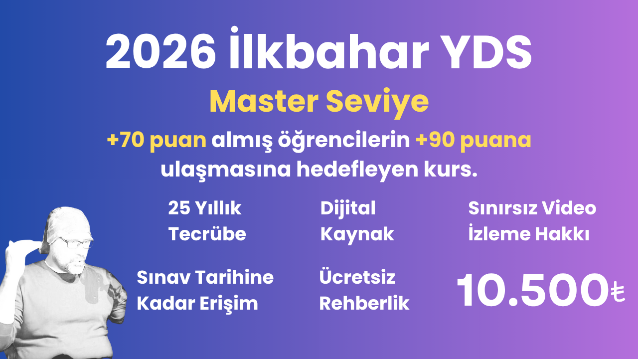 2026 İlkbahar YDS Master Seviye Eğitim Paketi