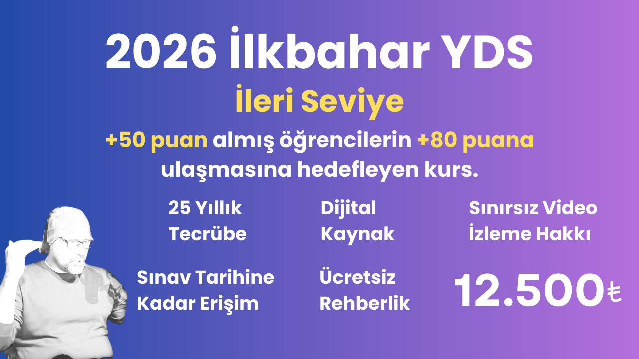 2026 İlkbahar YDS İleri Seviye Eğitim Paketi