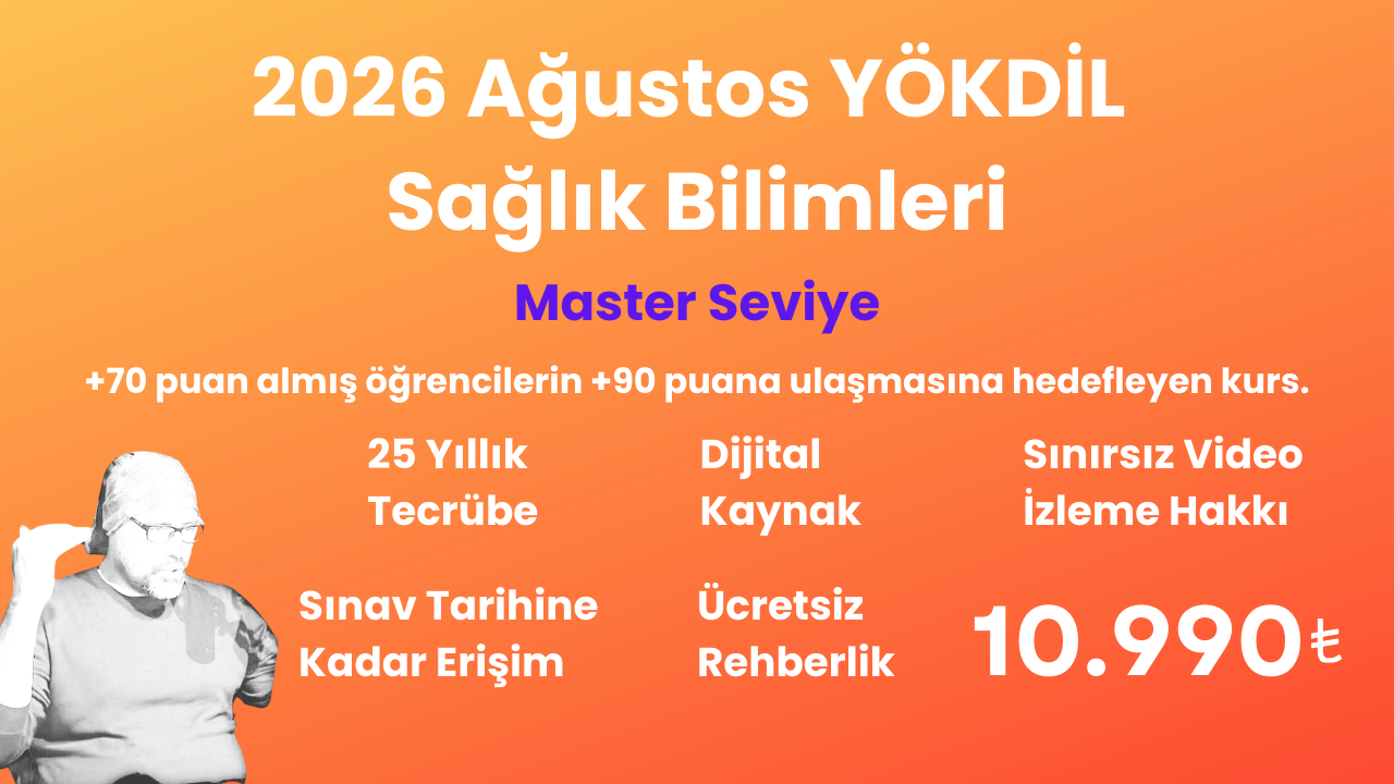 2026 Ağustos YÖKDİL Sağlık Master Seviye Eğitim Paketi