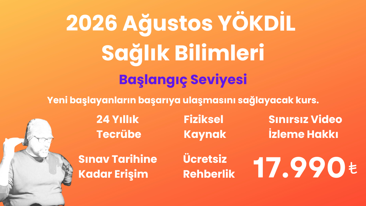 2026 Ağustos YÖKDİL Sağlık Başlangıç Eğitim Paketi