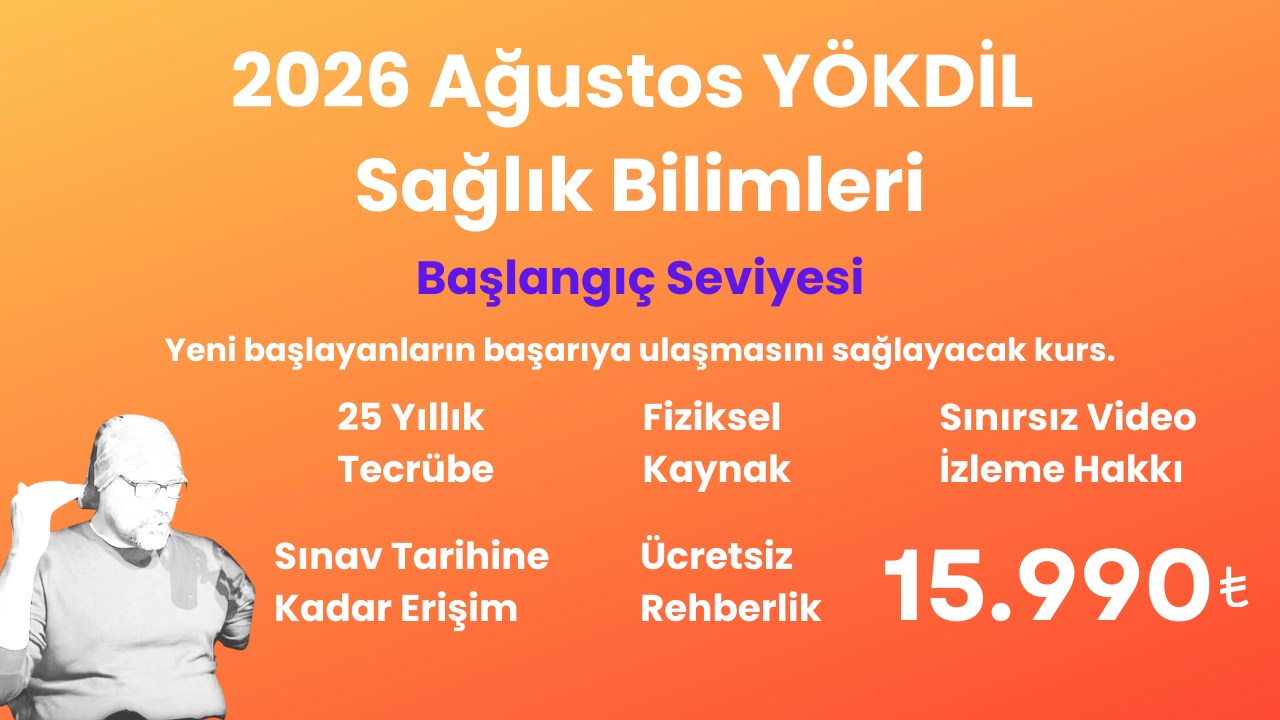 2026 Ağustos YÖKDİL Sağlık Başlangıç Eğitim Paketi