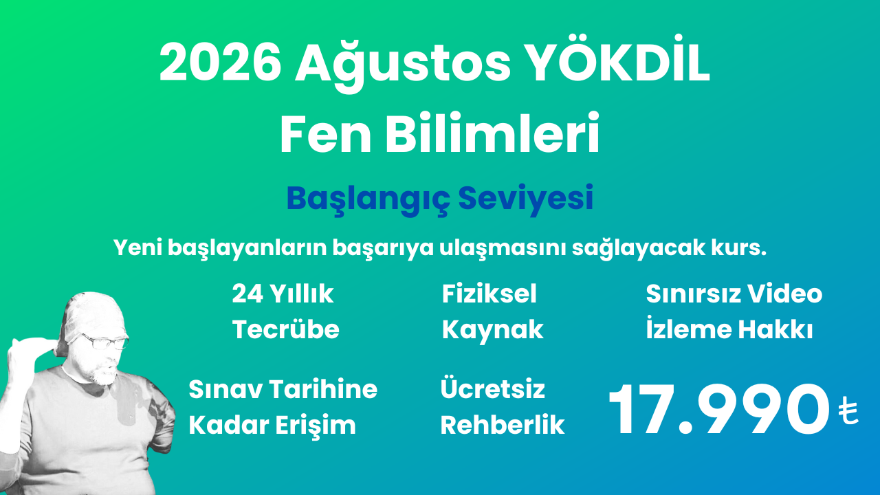 2026 Ağustos YÖKDİL Fen Başlangıç Eğitim Paketi