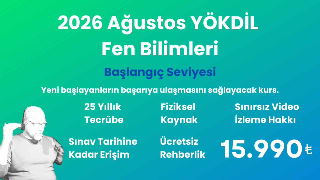 2026 Ağustos YÖKDİL Fen Başlangıç Eğitim Paketi