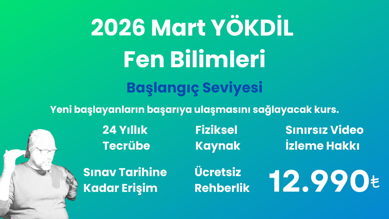 2026 Mart YÖKDİL Fen Başlangıç Eğitim Paketi