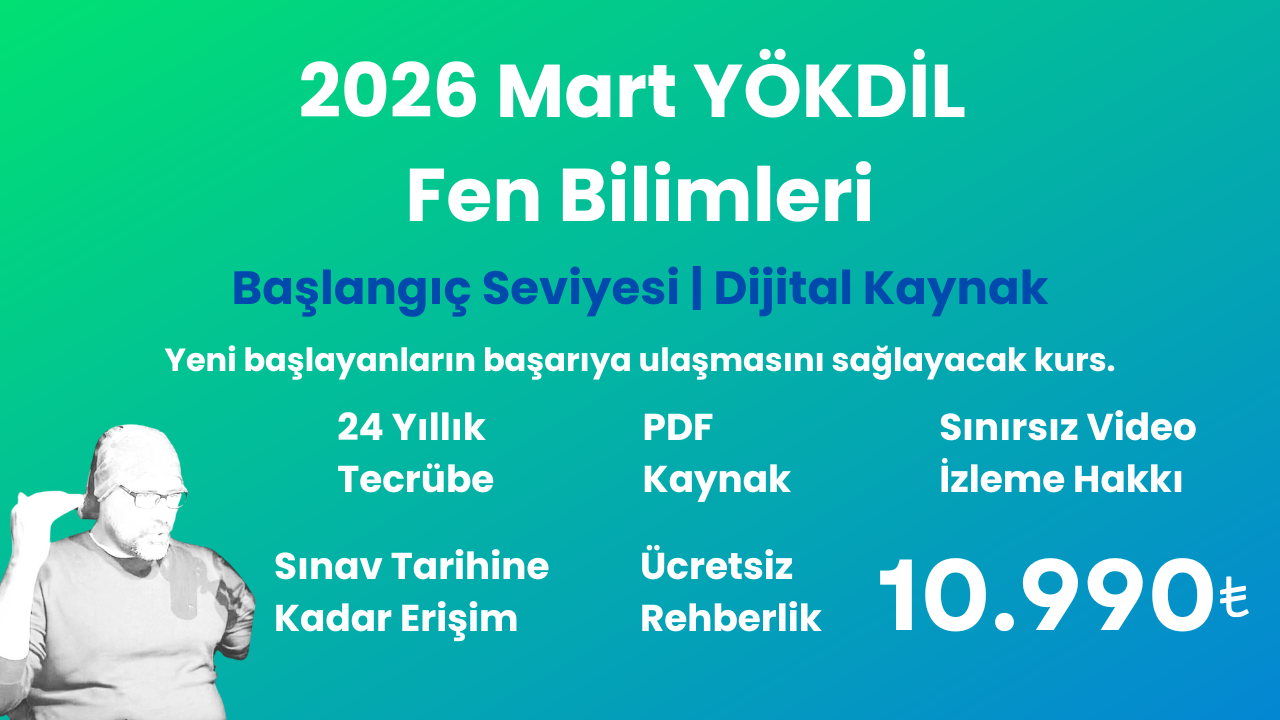 2026 Mart YÖKDİL Fen Başlangıç Eğitim Paketi ( PDF kaynak )