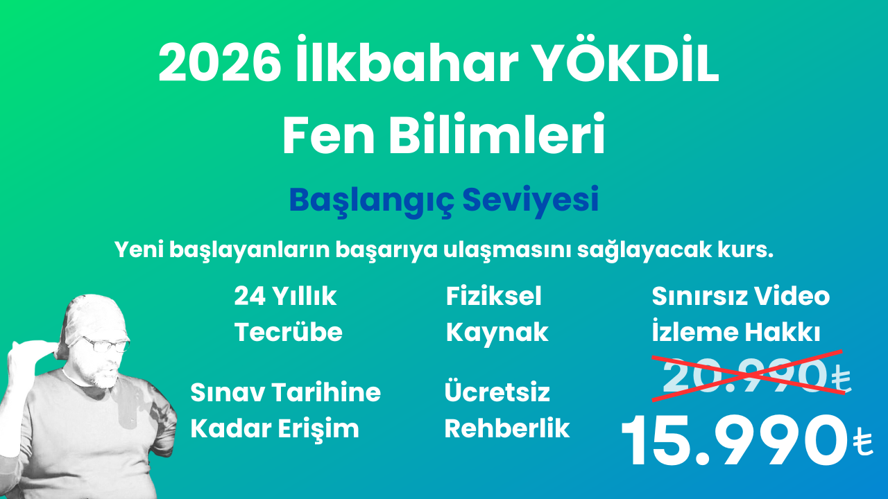 2026 İlkbahar YÖKDİL Fen Başlangıç Eğitim Paketi
