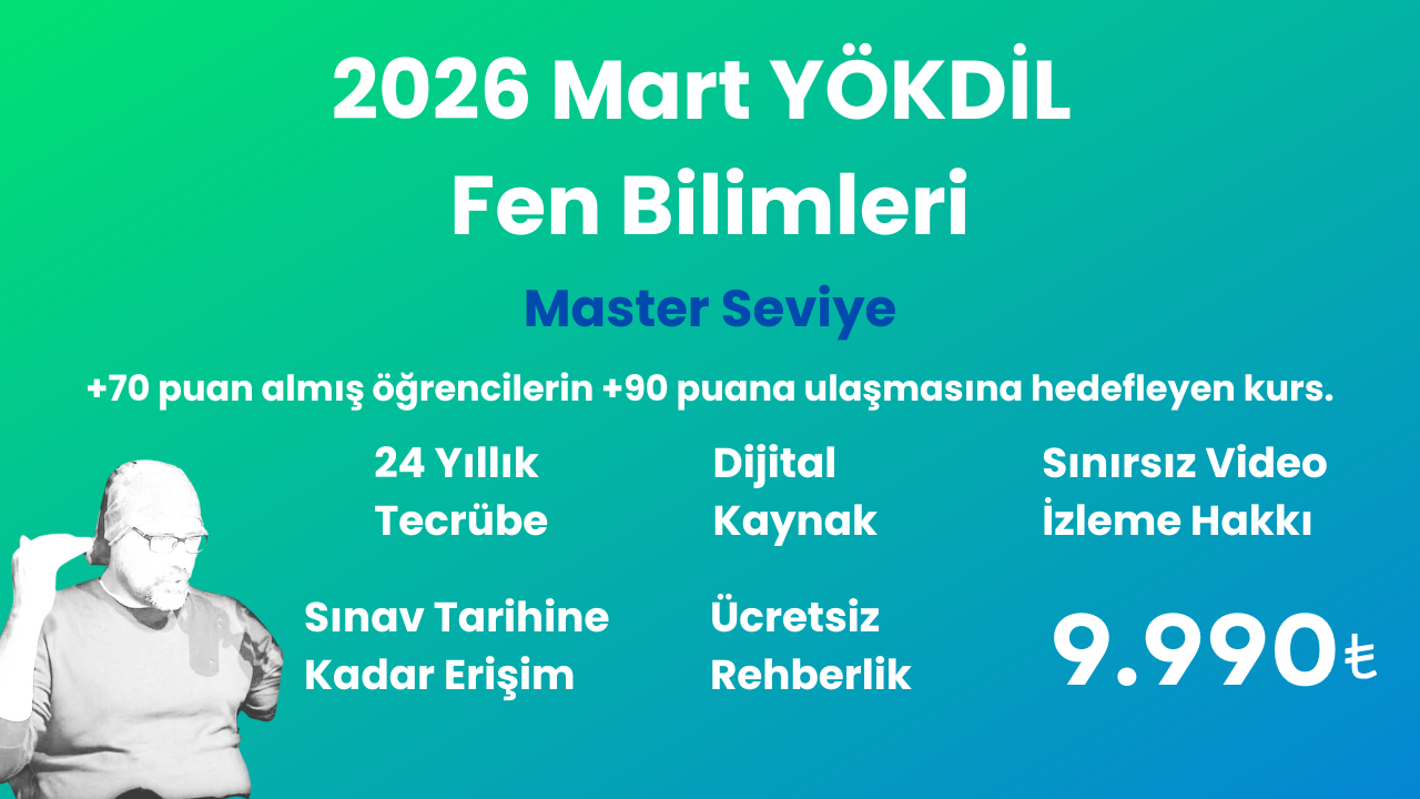 2026 Mart YÖKDİL Fen Master Seviye Eğitim Paketi