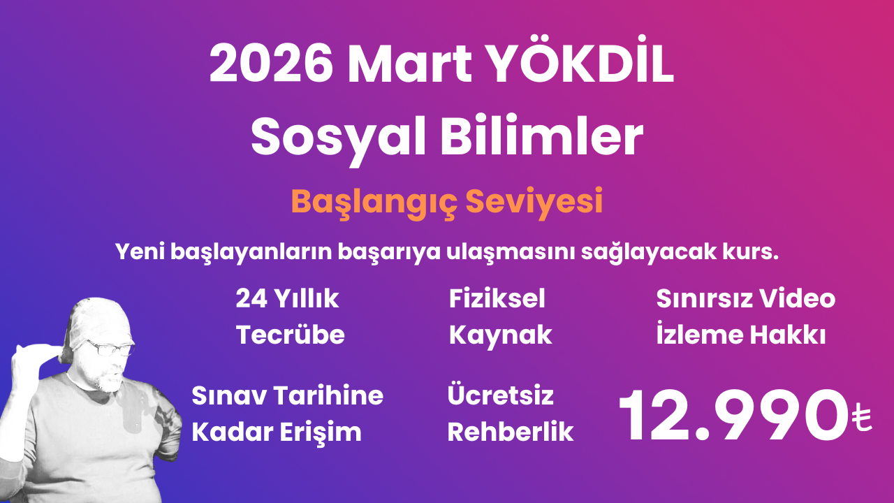 2026 Mart YÖKDİL Sosyal Başlangıç Eğitim Paketi