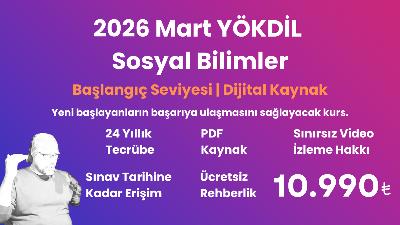2026 Mart YÖKDİL Sosyal Başlangıç Eğitim Paketi ( PDF kaynak )