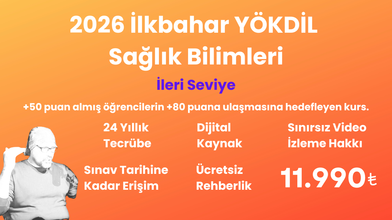 2026 İlkbahar YÖKDİL Sağlık İleri Seviye Eğitim Paketi