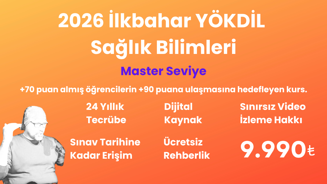 2026 İlkbahar YÖKDİL Sağlık Master Seviye Eğitim Paketi