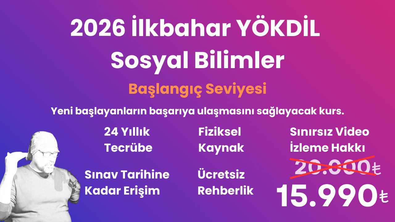 2026 İlkbahar YÖKDİL Sosyal Başlangıç Eğitim Paketi