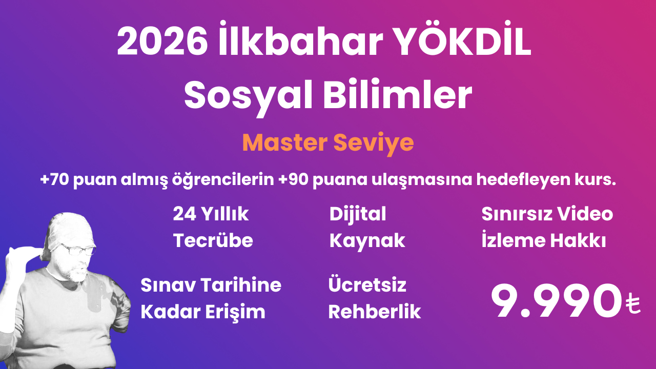 2026 İlkbahar YÖKDİL Sosyal Master Seviye Eğitim Paketi