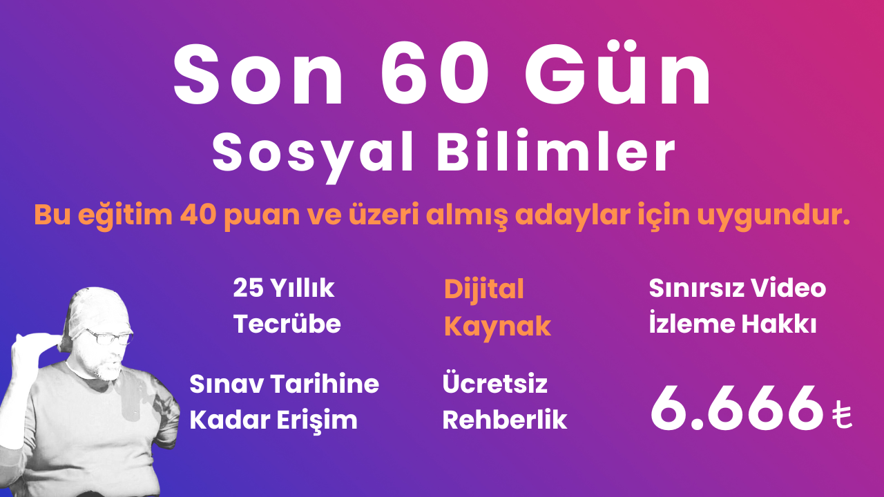 Son 60 Gün YÖKDİL Sosyal Eğitim Paketi